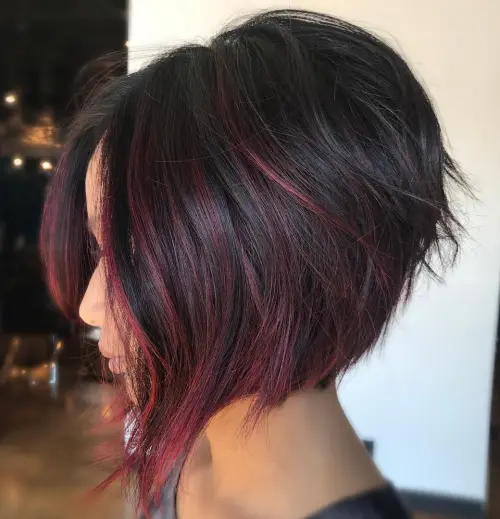 8. Red Balayage on Dark Hair
