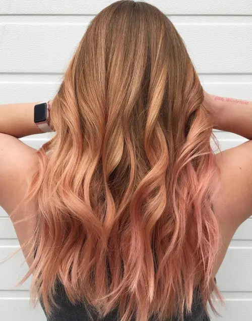 12. Rose Gold and Pink Balayage
