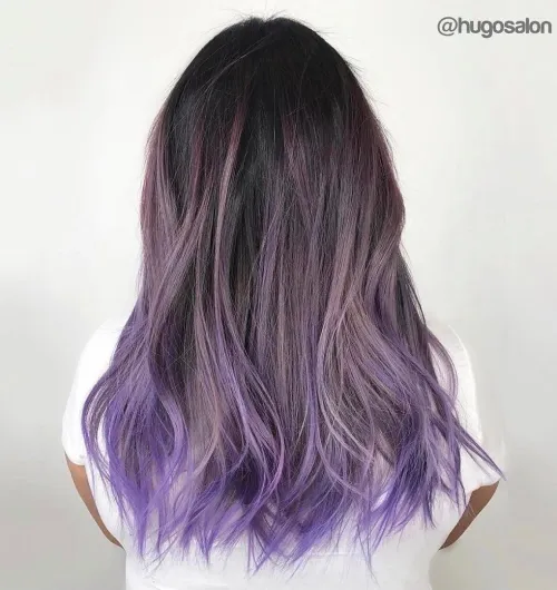 9. Dusty Lavender with Saturated Tips
