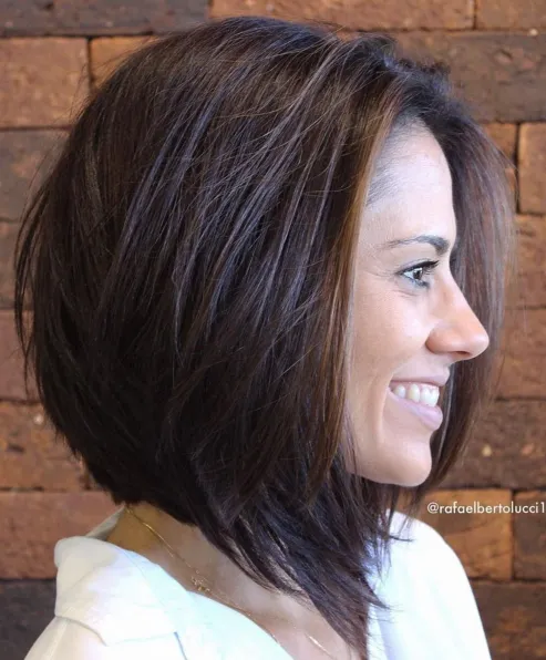 2. Brunette Bob with Layers
