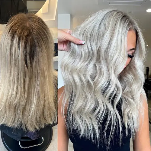 15. Bright Platinum Blonde Makeover