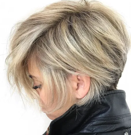 6. Extra Long Blonde Pixie with Tapered Nape
