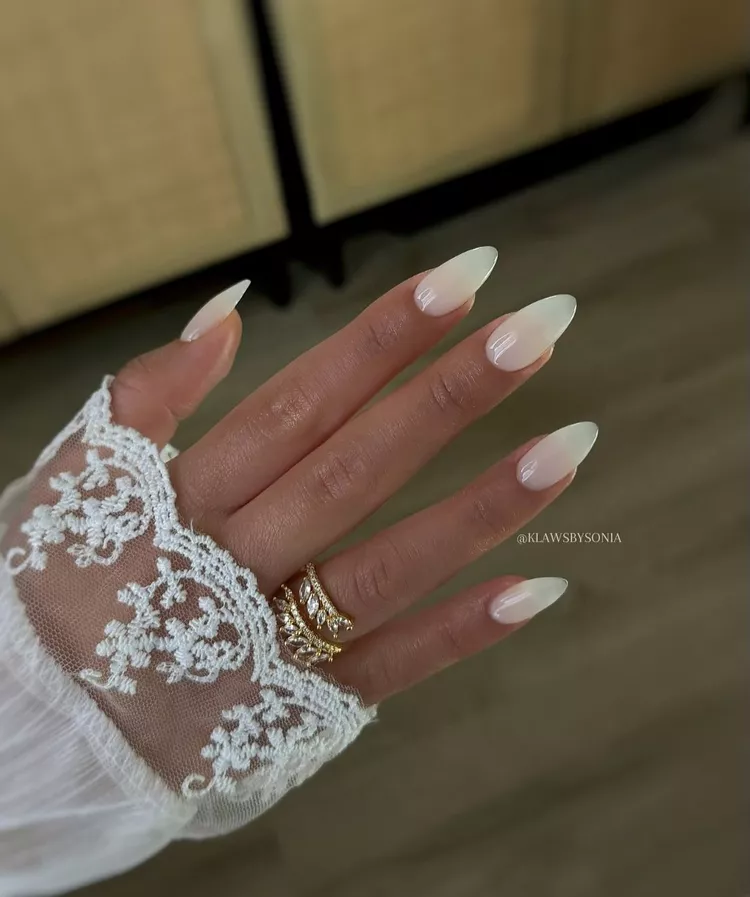 Milky White nails
