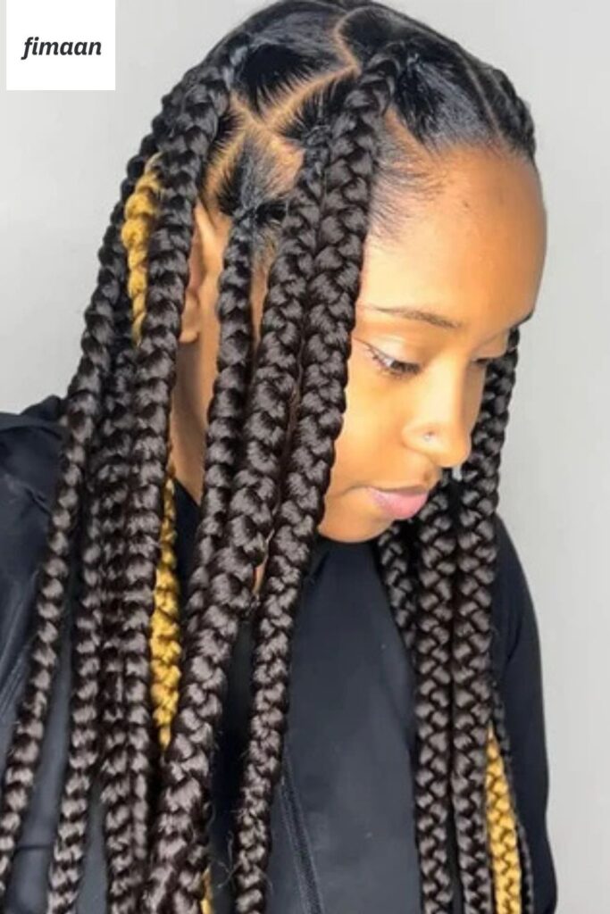 15. Big Braids with Highlights