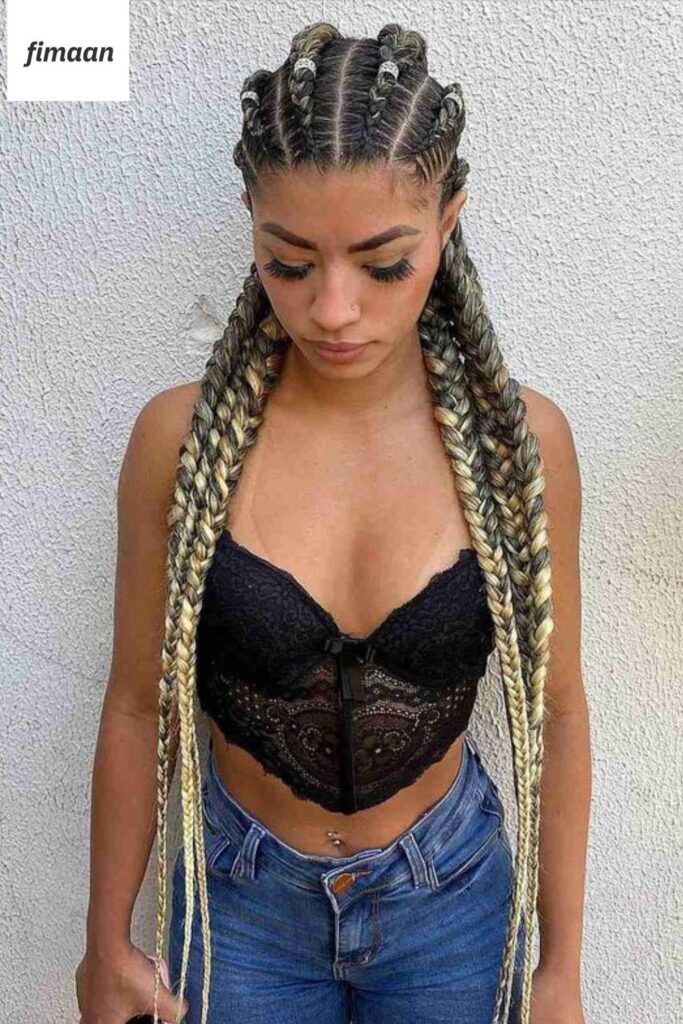 10. Thick Braids with Cuffs