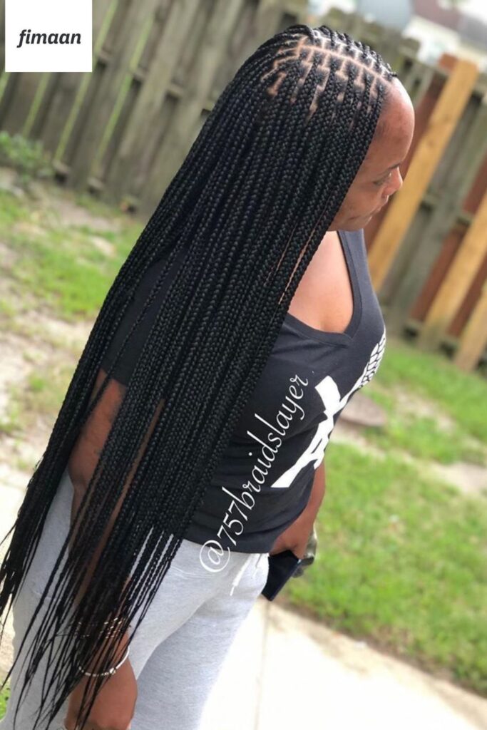 9. Hip-Length Black Box Braids