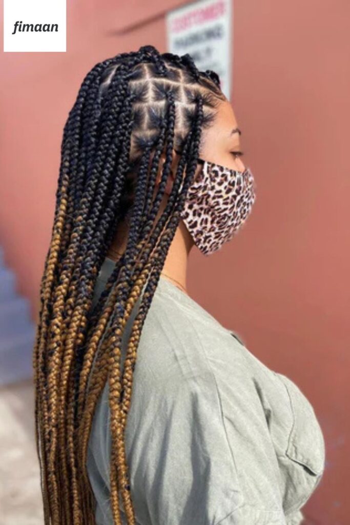 3. Big Shoulder-Length Braids