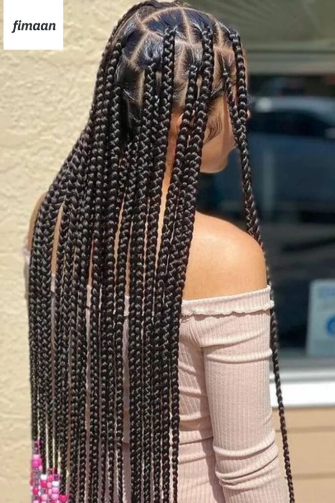 1. Large Braids With Bead Embellishments