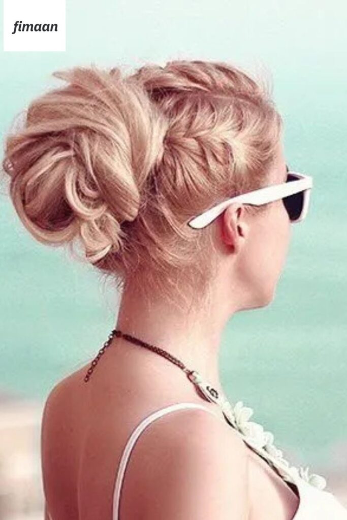 14. Lazy Elegant French Braid Updo