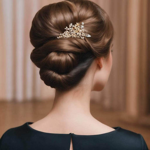 Classic Low Chignon with Hair Wrap