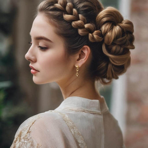 Double Twisted Half-Up Bun