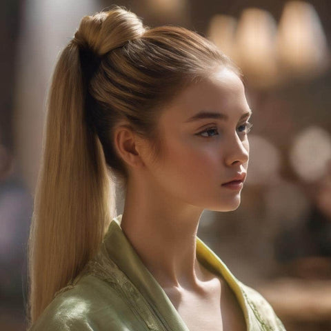 Sleek High Ponytail with Wrapped Base