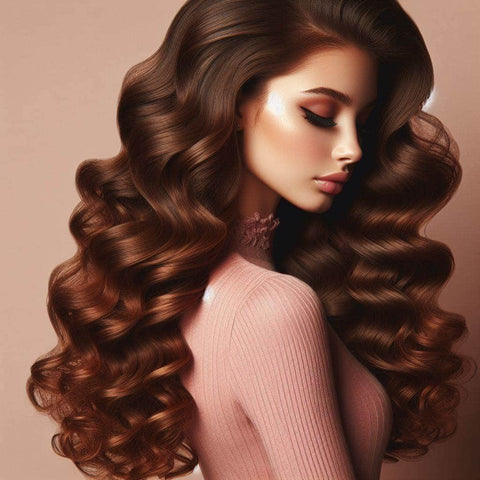 Voluminous Curls with Deep Side Part